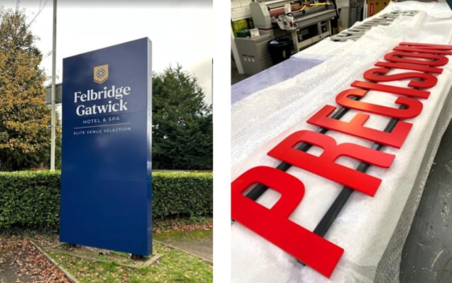 Custom Monument Sign and Building Dimensional Lettering
